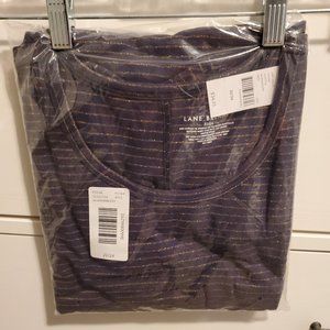Lane Bryant Navy and Gold Striped Tee Shirt - NWT